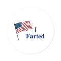 American flag with 'I Farted' text on a white background